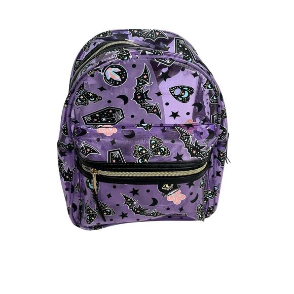 claire’s Halloween Clear Purple Mini Backpack Bag - Picture 1 of 7